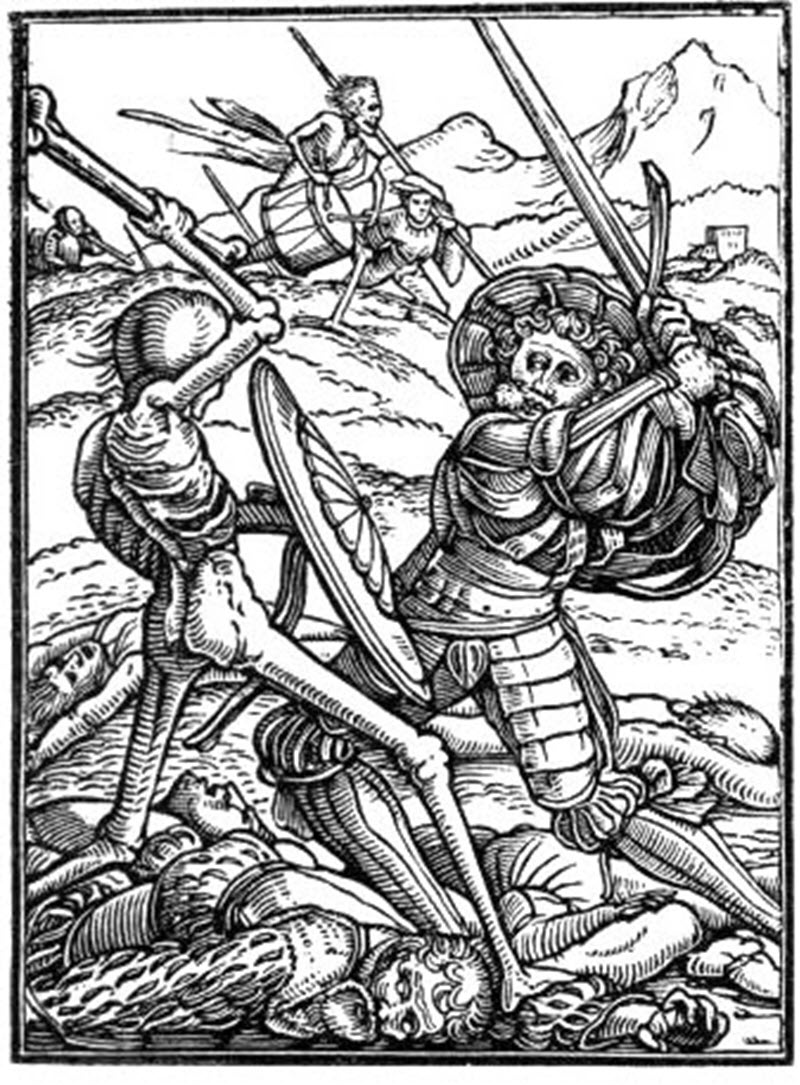 Soldier, a scene from the Dance of Death